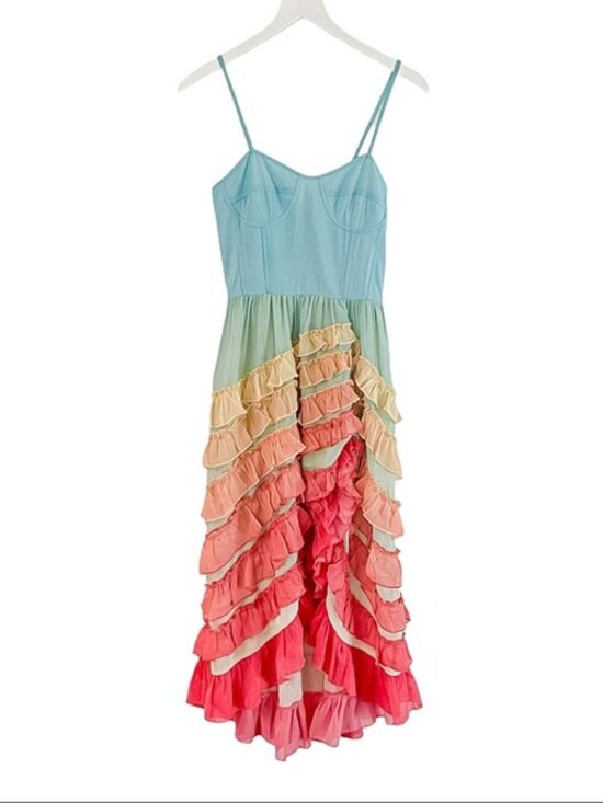 Rococo Sand Ciel High Low Dress in Rainbow - Picture 3 of 7
